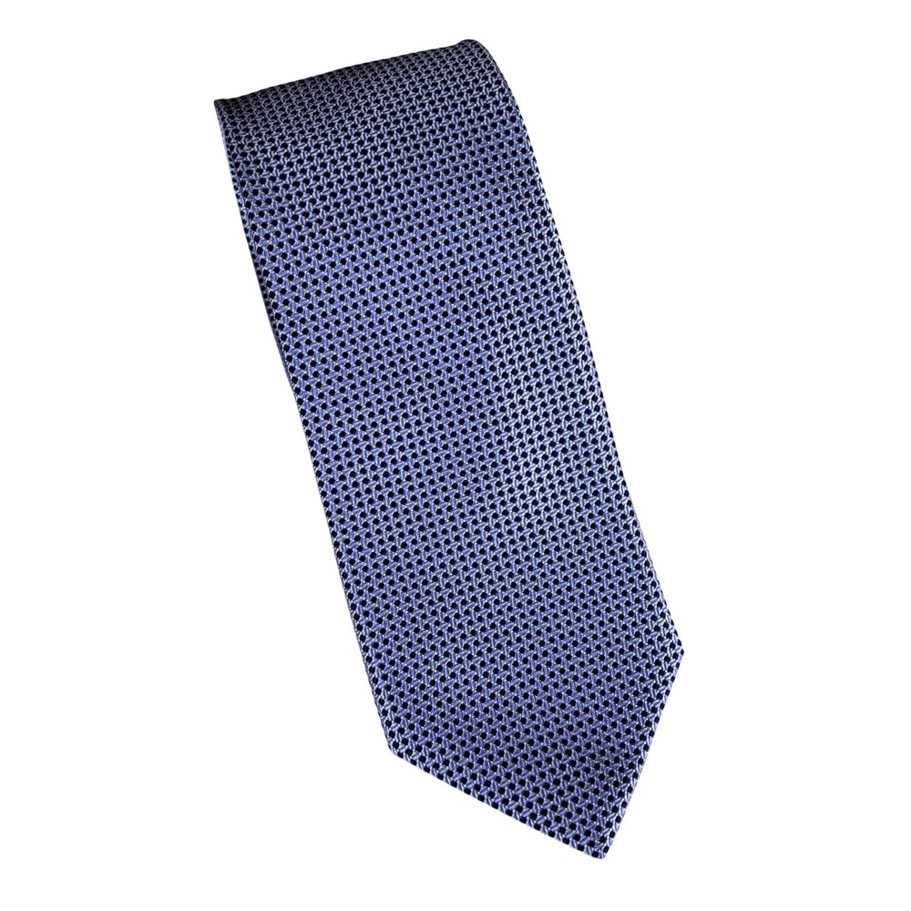 Jos A Bank Signature Blue Navy Basketweave 100%‎ Silk Handmade Mens Necktie